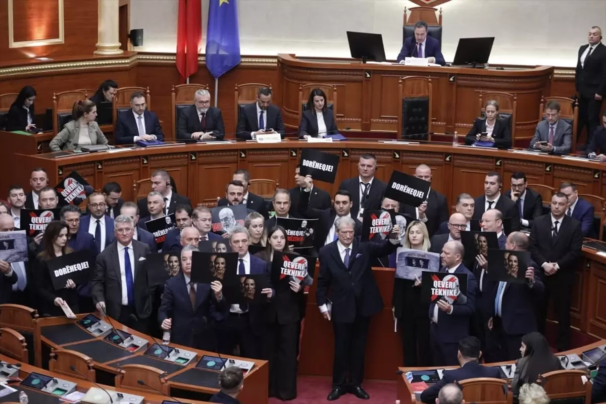 Arnavutluk\'ta Yolsuzluk Protestosu