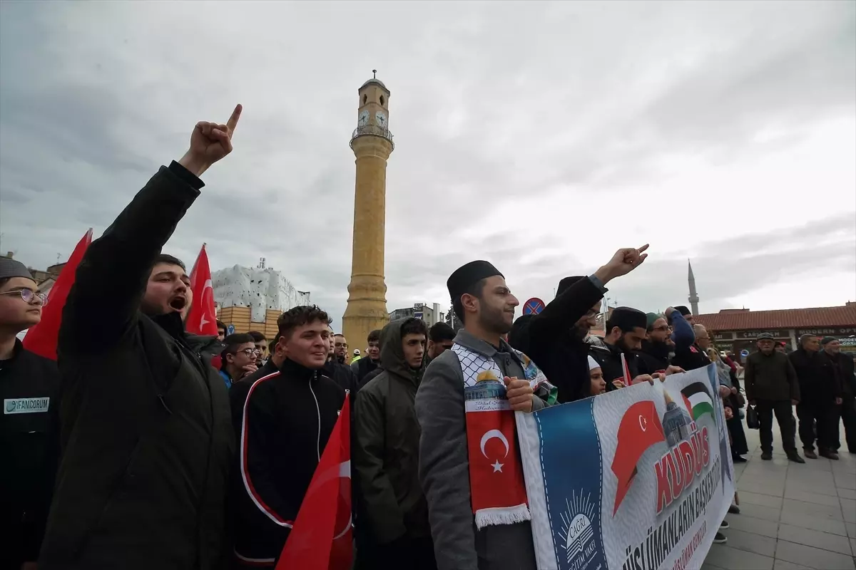 Çorum\'da Mescid-i Aksa İçin Eylem