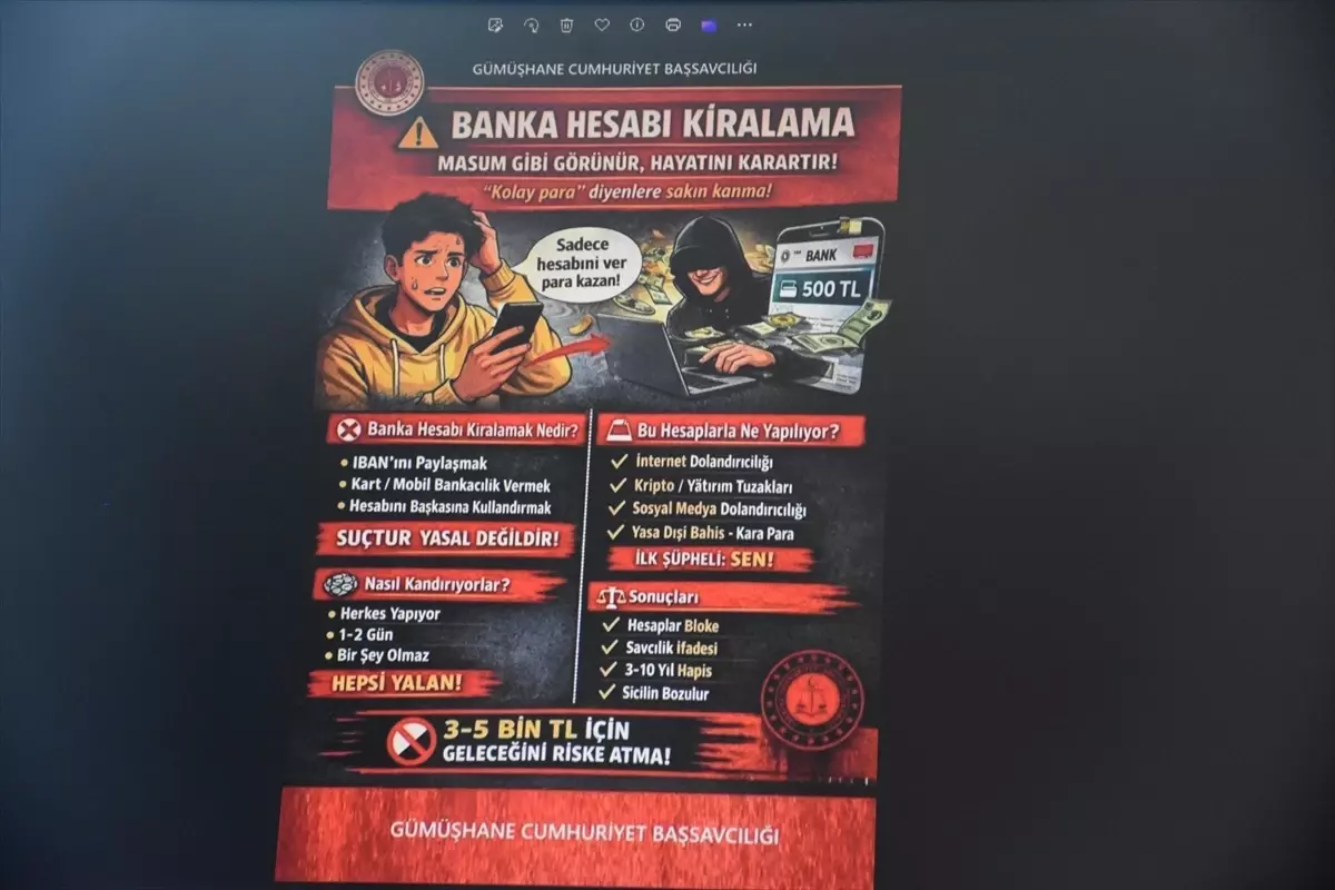 Gümüşhane\'de IBAN Kiralama Uyarısı