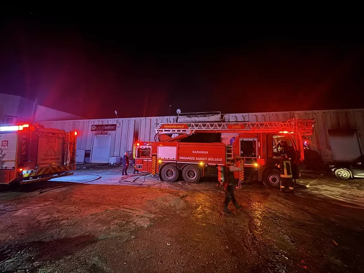 Karaman\'da Fabrikada Yangın Çıktı