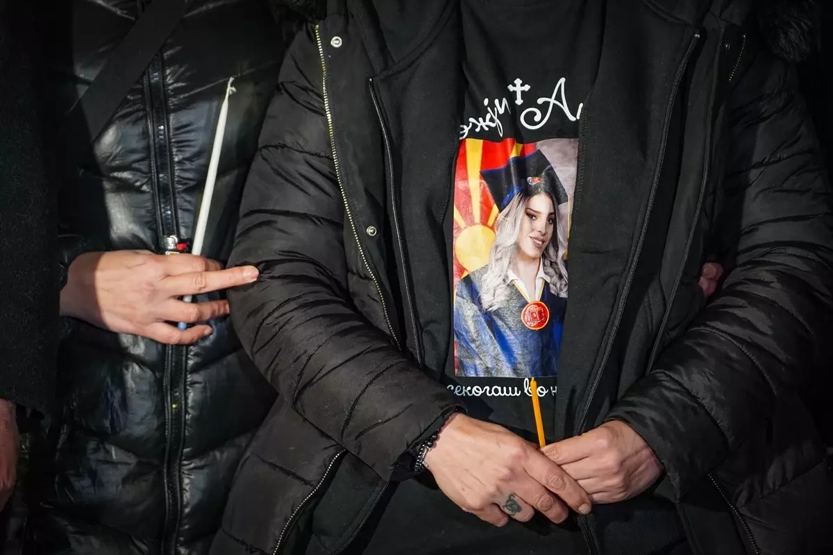 Koçani\'de Gece Kulübü Yangınının 1. Yılı Anma Töreni