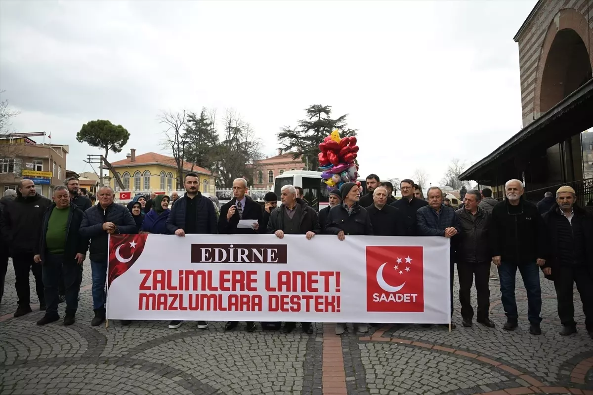 Edirne\'de Mescid-i Aksa İçin Tepki