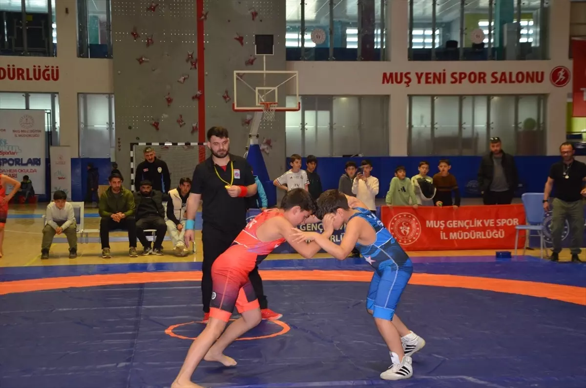 Muş\'ta Güreş İl Müsabakaları Tamamlandı