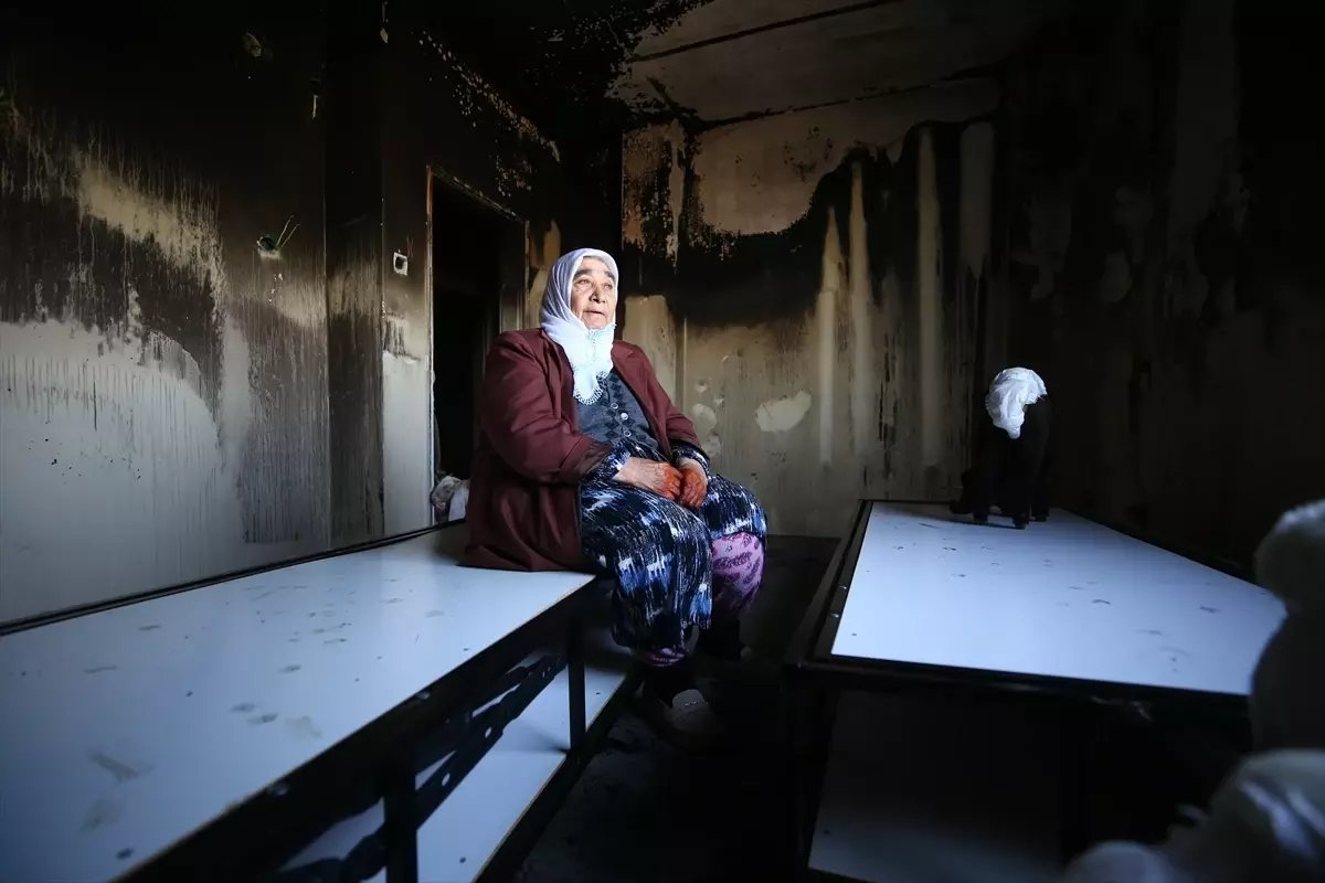 Şehit Annesi Yangında Oğlaklarını Kurtardı