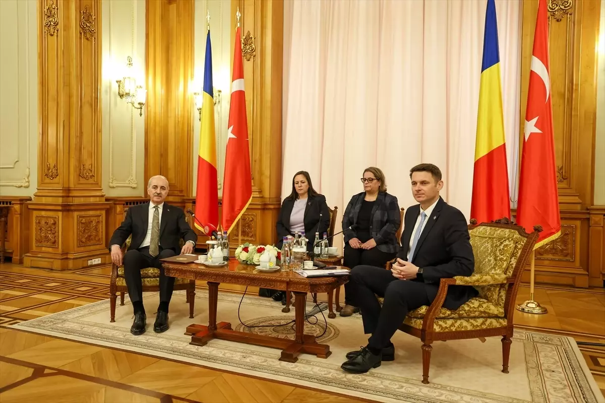 TBMM Başkanı Kurtulmuş, Bükreş\'te Romanya Senato Başkanı Abrudean ile görüştü