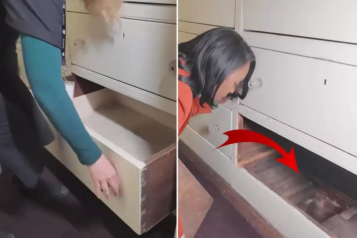 Şifonyerin alt çekmecesinde gizli bir geçit bulundu