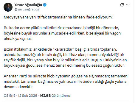 6 parti ittifak yapacak mı? Yavuz Ağıralioğlu tavrını belli etti