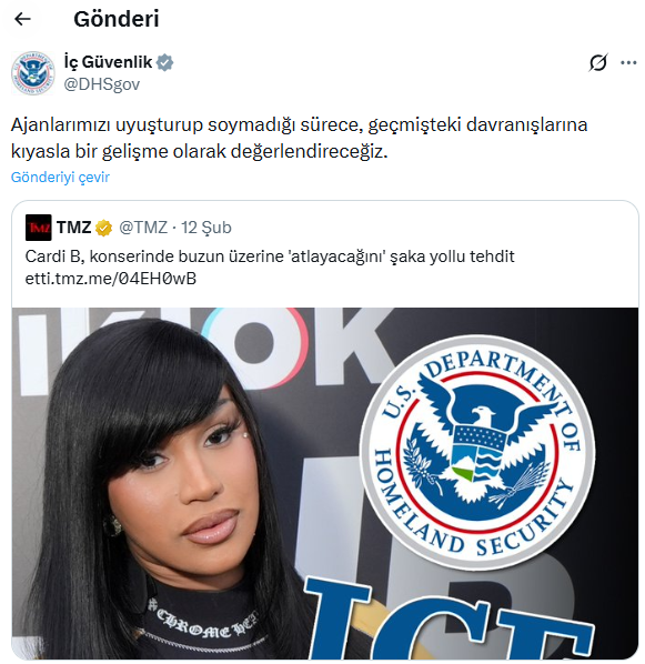 Cardi B'nin sözleri Bakanlık ile kavga başlattı