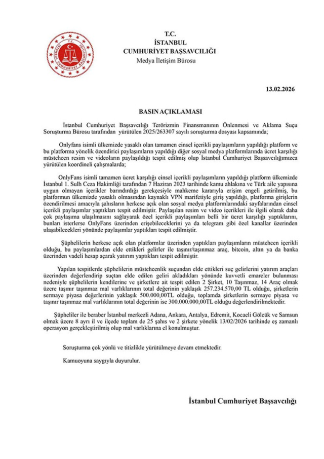 OnlyFans operasyonu! 16 kişi gözaltına alındı, 2 şirkete el konuldu