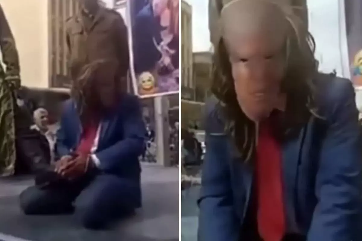 İran\'da Trump\'ı kızdıracak mizansen: Sahneye çıkarıp başını kestiler