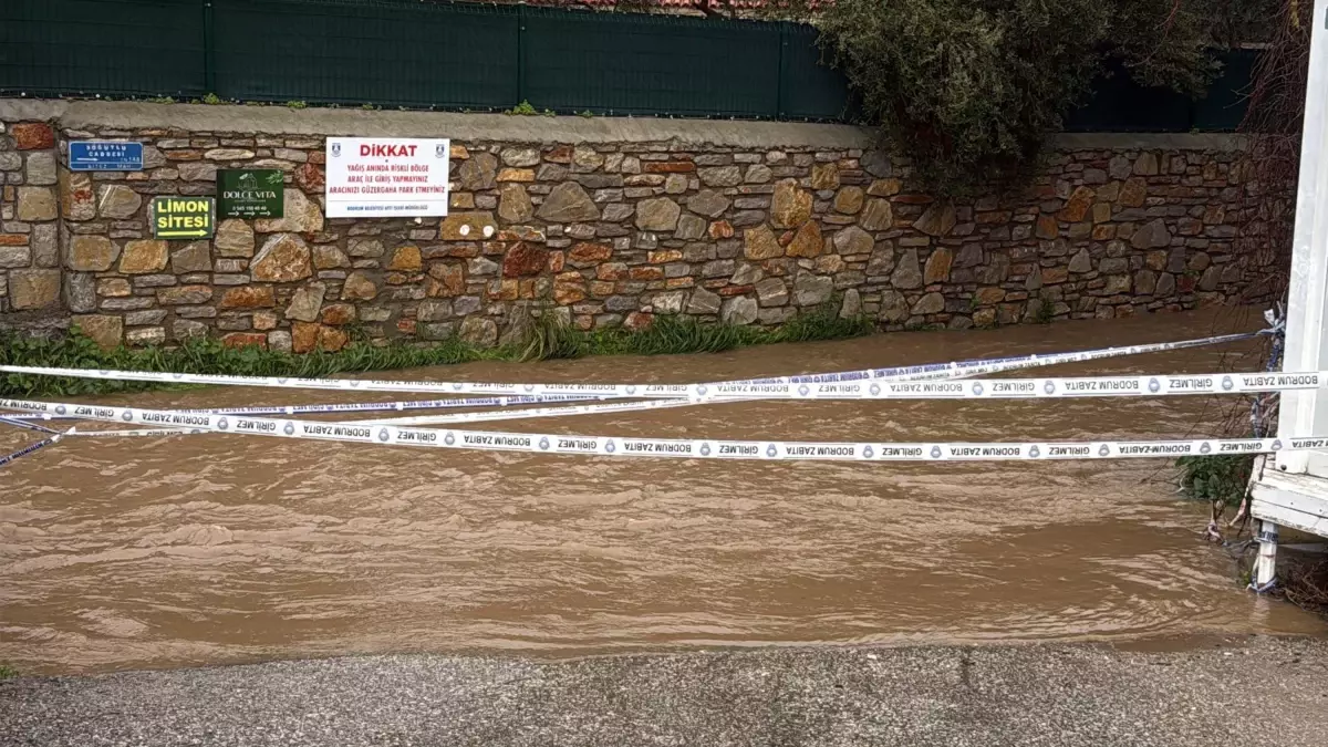 Göle dönen yolda kano ile ilerledi