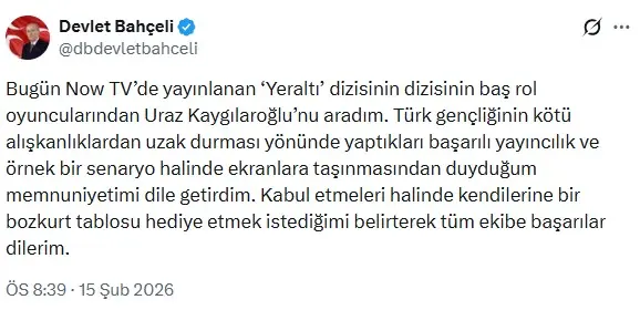 Bahçeli'den Uraz Kaygılaroğlu'na telefon
