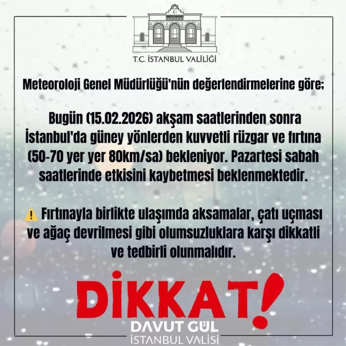 İstanbul\'da Fırtına Uyarısı