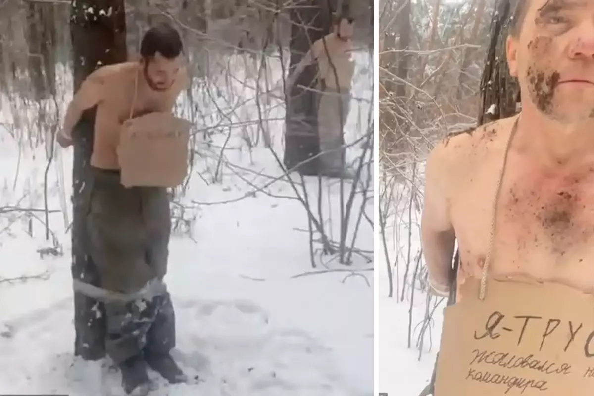 Rus komutan, kendi askerlerini dondurucu soğukta ağaçlara bağladı