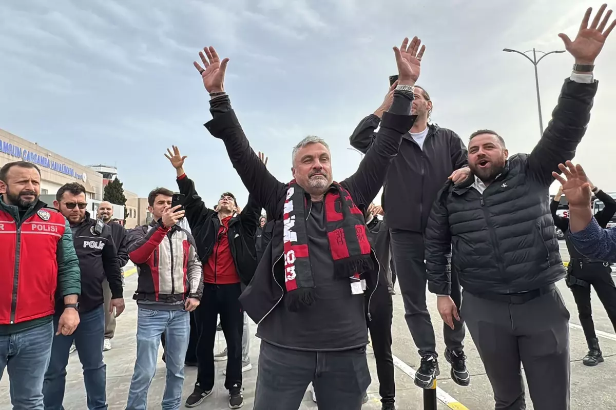 Sessiz sedasız Samsun\'a gelen Thomas Reis şampiyonlar gibi uğurlandı