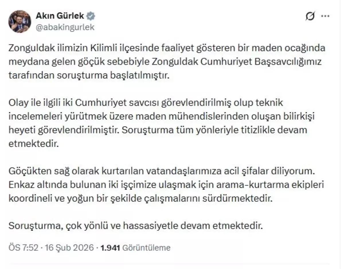 Kilimli\'de Maden Göçüğü Soruşturması Başlatıldı