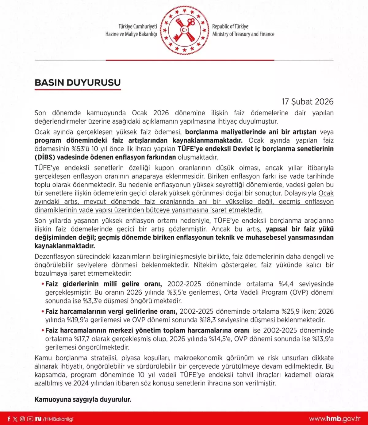 TÜFE\'ye Endeksli Faiz Artışı Geçici