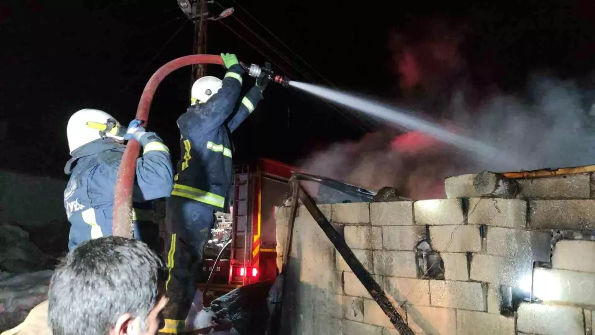 Tuşba\'da Ahır Yangını Korkuttu