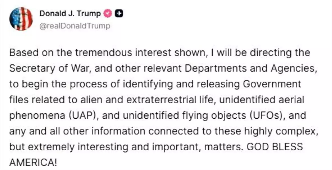 Trump\'tan UFO ve Dünya Dışı Yaşam Açıklaması