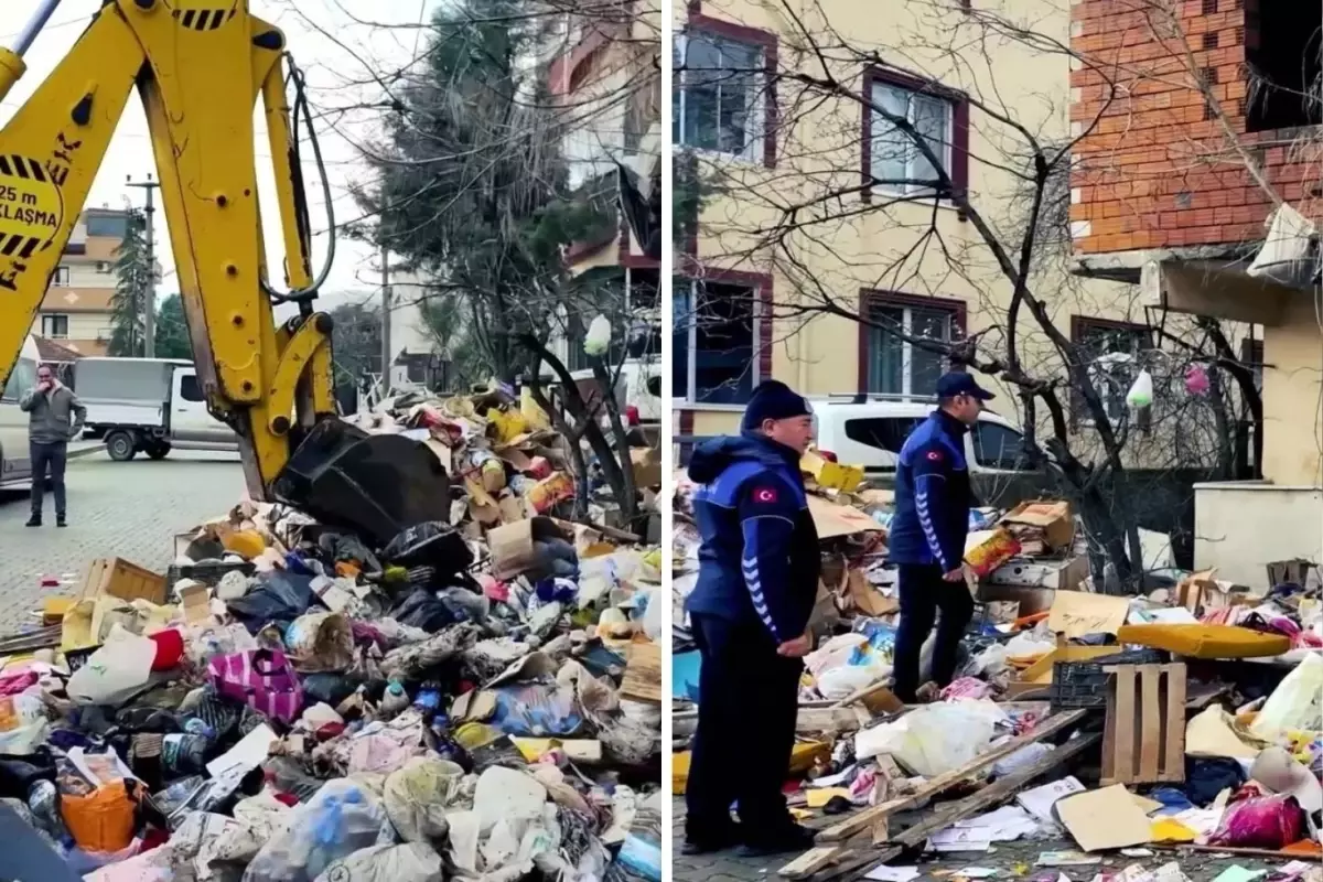 Kötü koku ihbarıyla gidilen evden 30 ton çöp çıktı