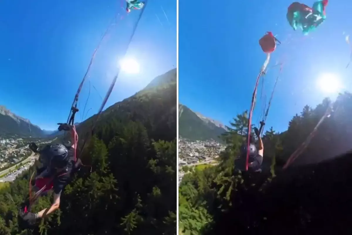 Paraşütle atlayan sporcu ağaçlara çakıldı! Kurtuldu ama ölmekten beter oldu