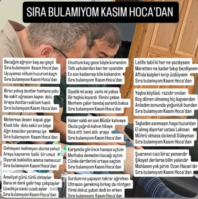 Randevu bulamayınca doktora taşlama şiir yazdı Randevu bulamayınca doktora taşlama şiir yazdı