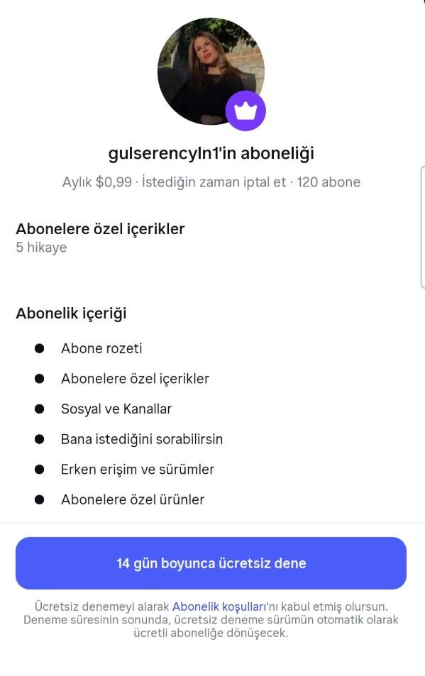 Gülseren Ceylan, Instagram'da abonelik sistemini aktif etti Gülseren Ceylan, Instagram'da abonelik sistemini aktif etti