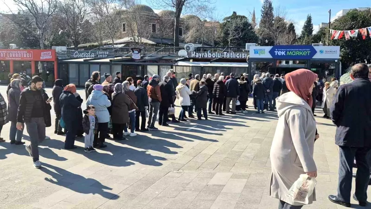 Tekirdağ Büyükşehir Belediyesinin uygun fiyatlı et satışı yoğun talep görüyor