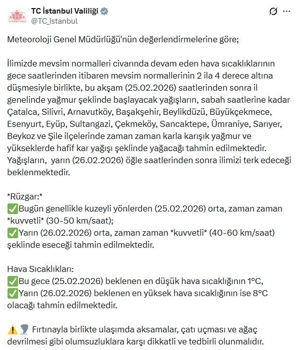 İstanbullular dikkat! Kar yağışı için saat verildi