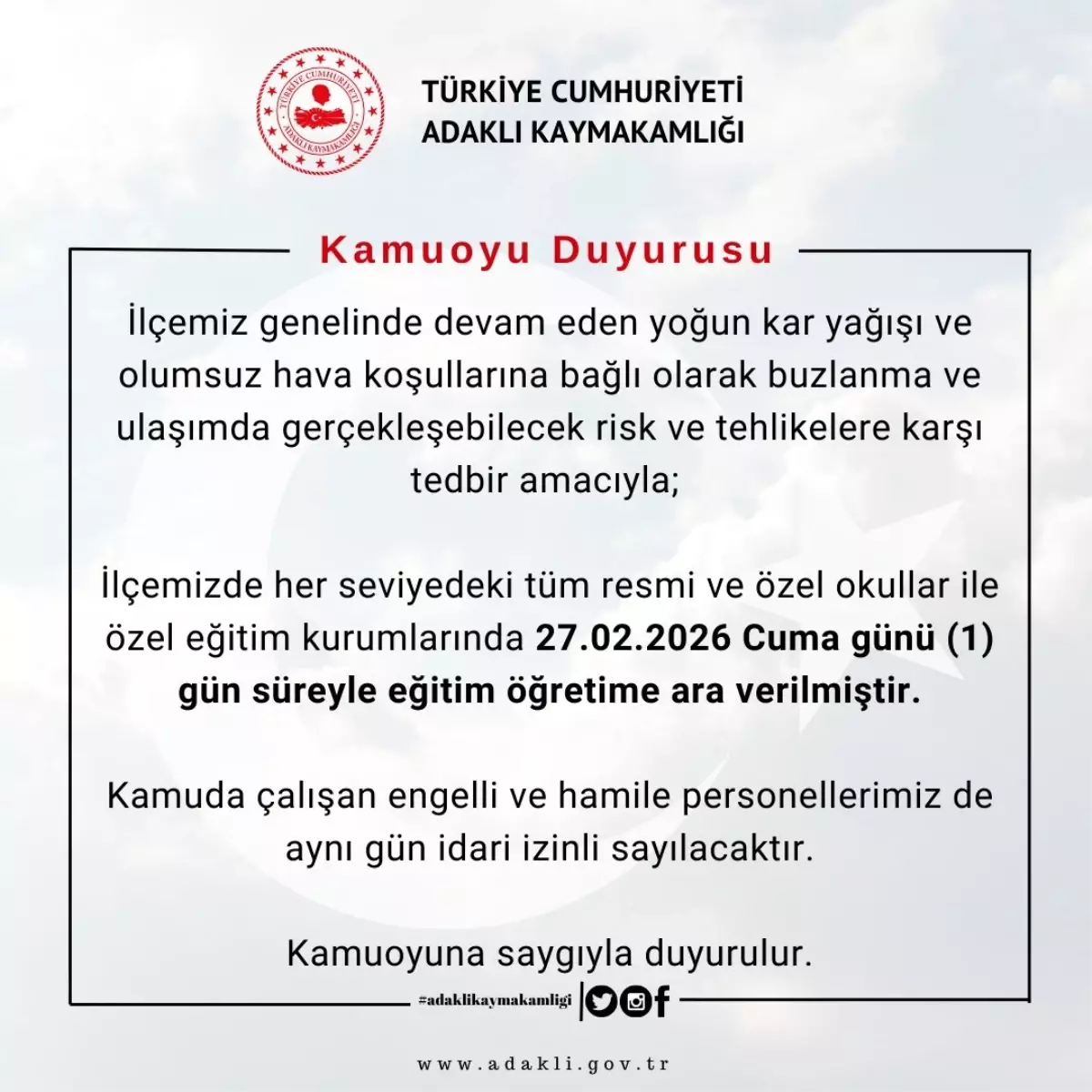 Bingöl\'de Eğitime Kar Engeli