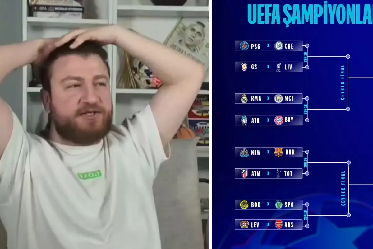 Galatasaray\'ın Liverpool ile eşleştiğini görünce canlı yayında orucunu bozdu