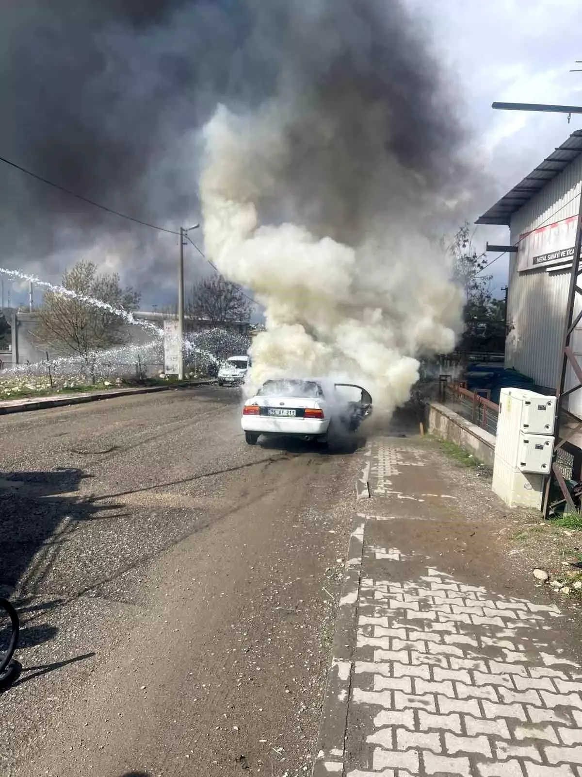 Siirt\'te Otomobil Yangını