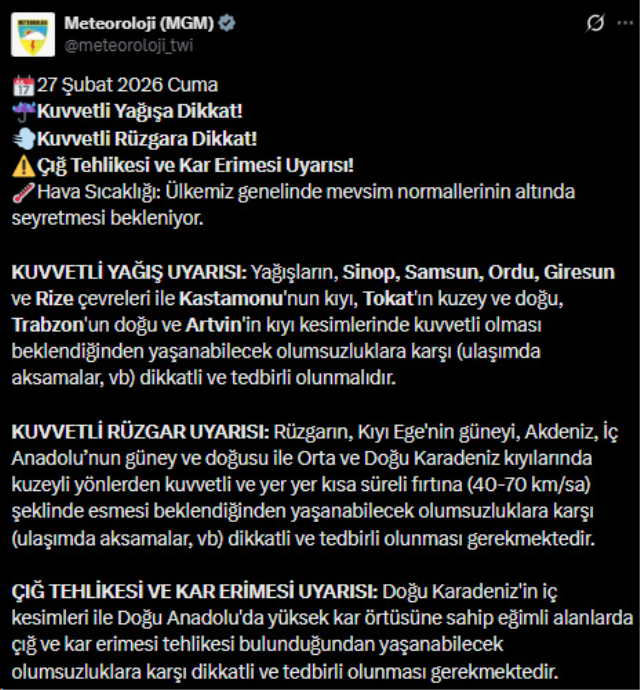 Soğuk hava yurdu terk etmiyor! 21 ilimize 