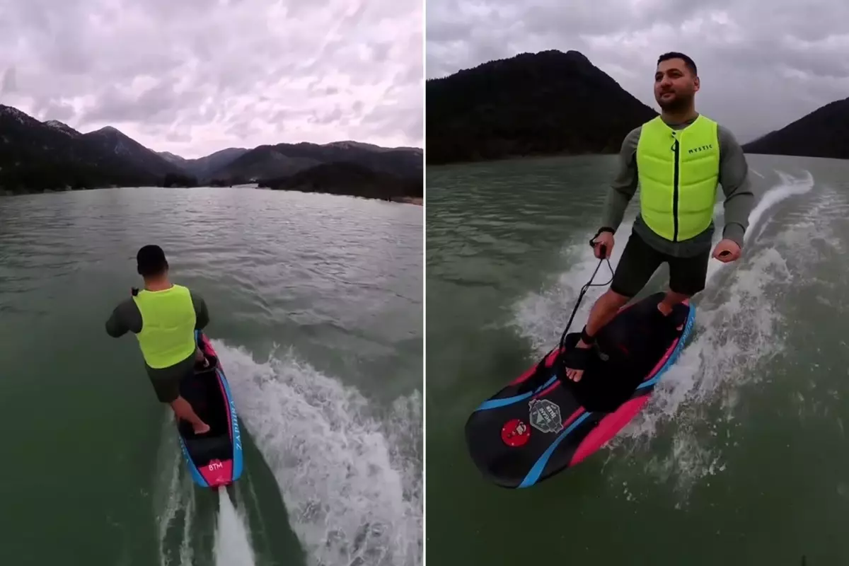 Yol bitti, göl başladı! Konya\'dan Antalya\'ya sörf yaptı