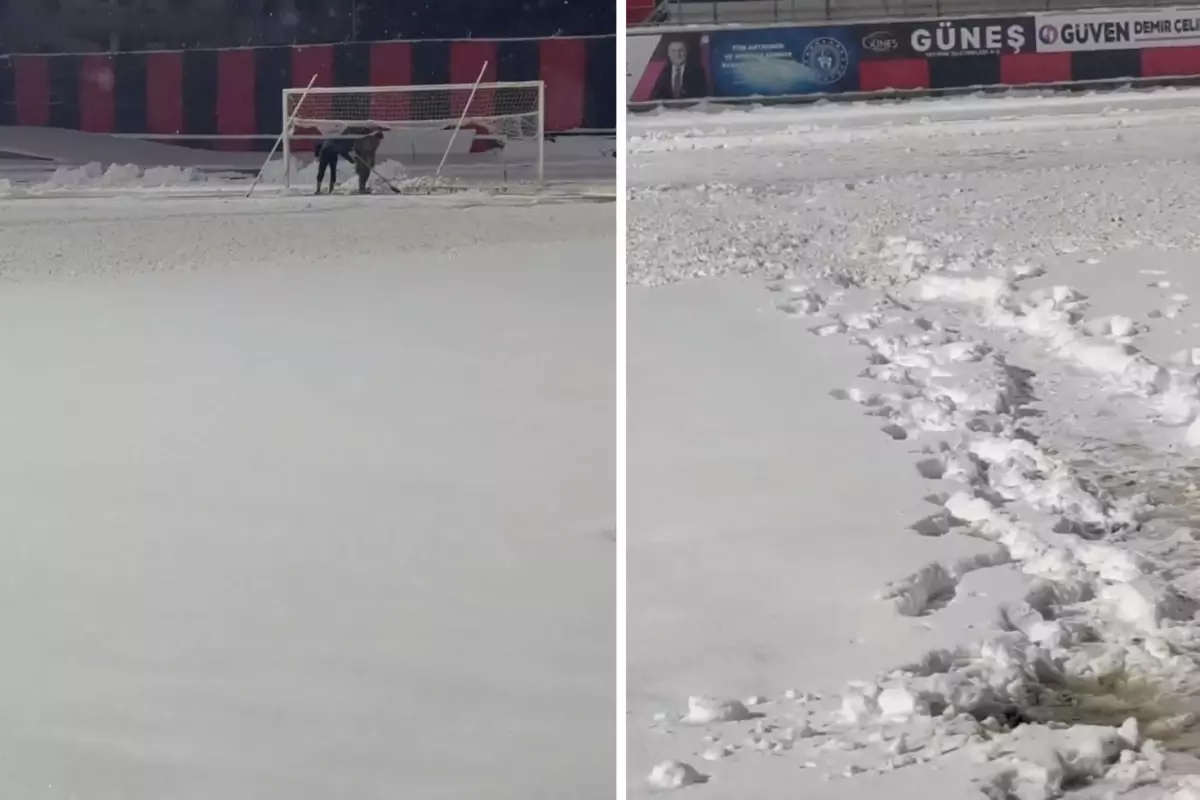 Diz boyu kar yağdı! Sizce burada maç oynanır mı?