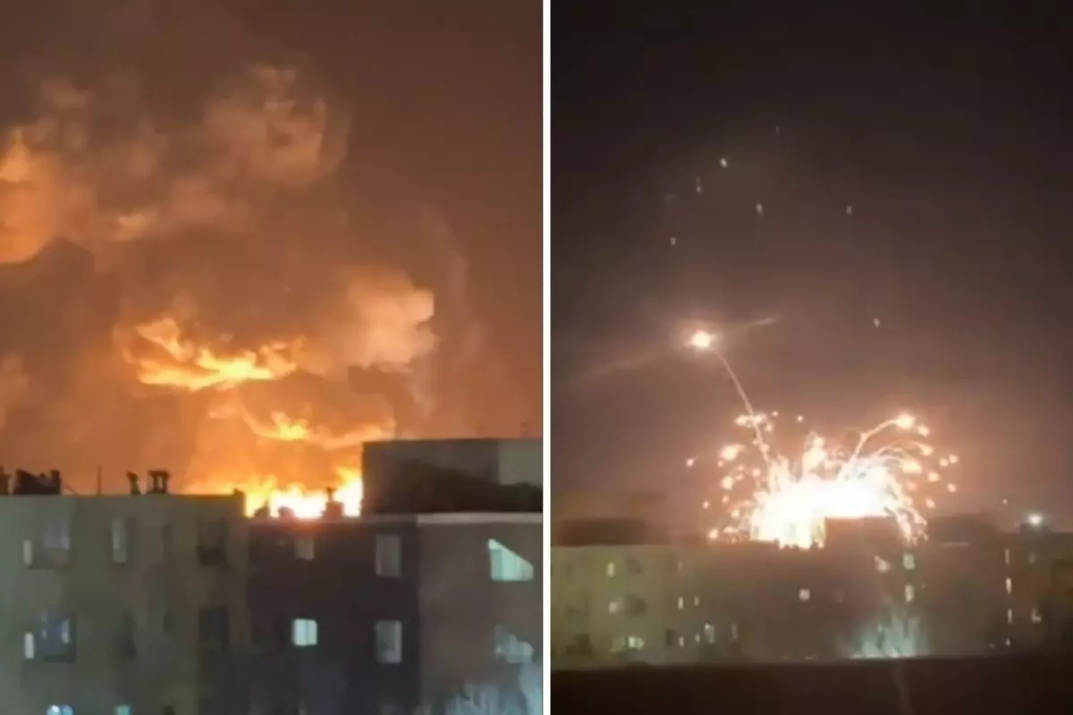 İran\'da mühimmat deposu vuruldu! Şiddetli patlamalar meydana geldi