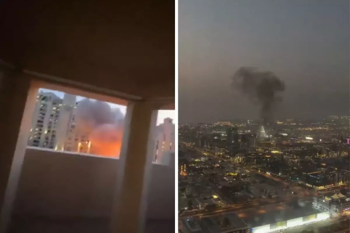 İran füzeleri Dubai\'ye düştü! Korkunç anlar kameralarda