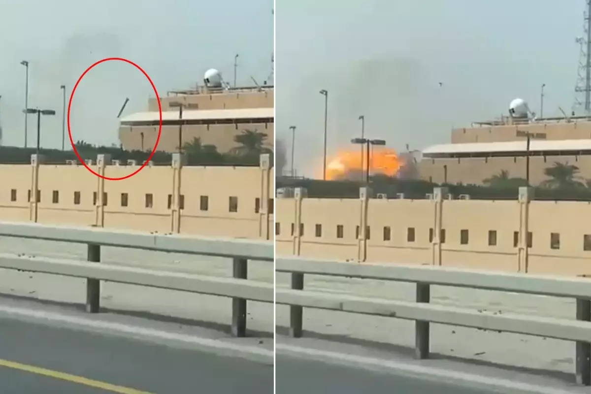 İran\'ın Bahreyn\'deki ABD donanma üssünü vurduğu anlar kamerada
