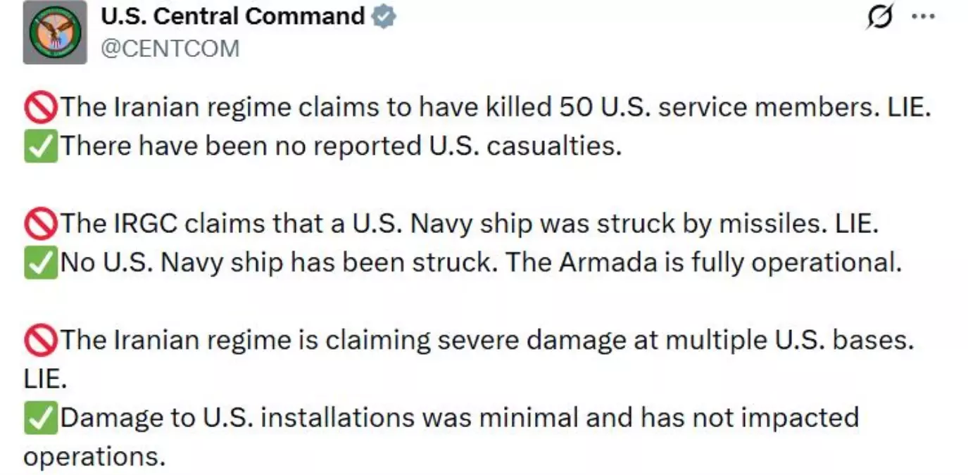 ABD Ordusu İran İddialarını Yalanladı