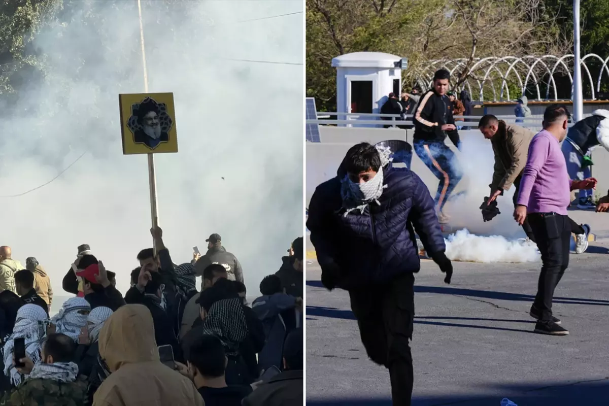 Irak da karıştı! Şiiler Yeşil Bölge\'ye akın etti, polis sert müdahale etti