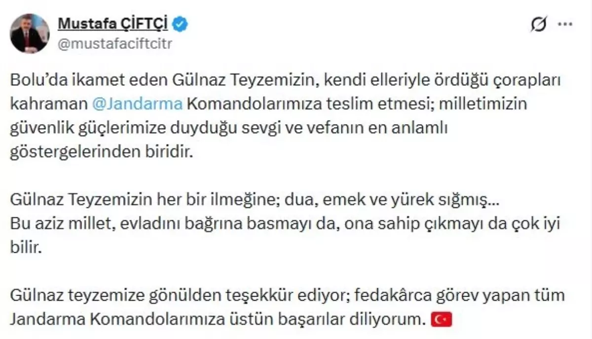 Bakan Çiftçi\'den Gülnaz Teyze\'ye Teşekkür