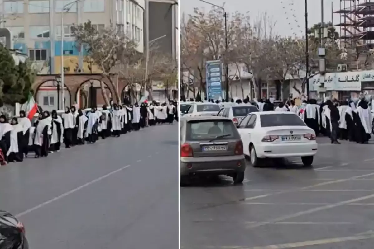 Hamaney\'in doğum yerinde intikam yemini, kadınlar kefenleri ile yürüdü