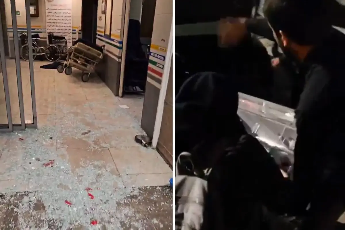 Tahran\'da hastane vuruldu, hemşireler yeni doğan bebeklere koştu