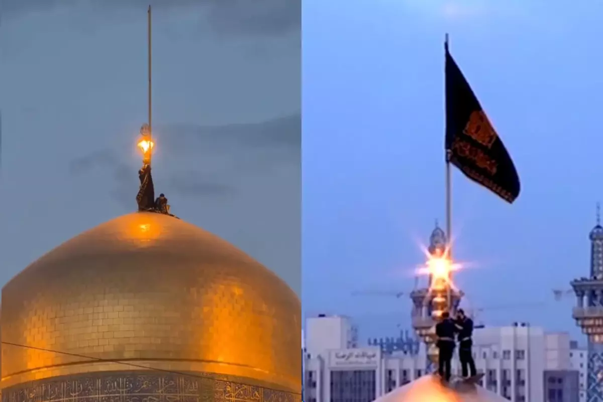 İran\'da Hamaney\'in ölümü sonrası İmam Rıza Türbesi\'ne "siyah sancak" çekildi