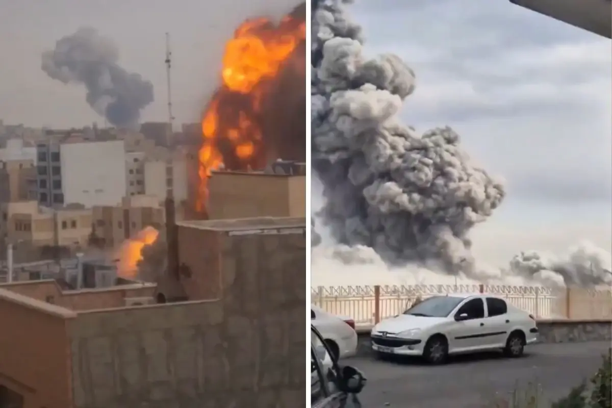 ABD ve İsrail\'den Tahran\'a saldırı! Büyük panik kameralarda