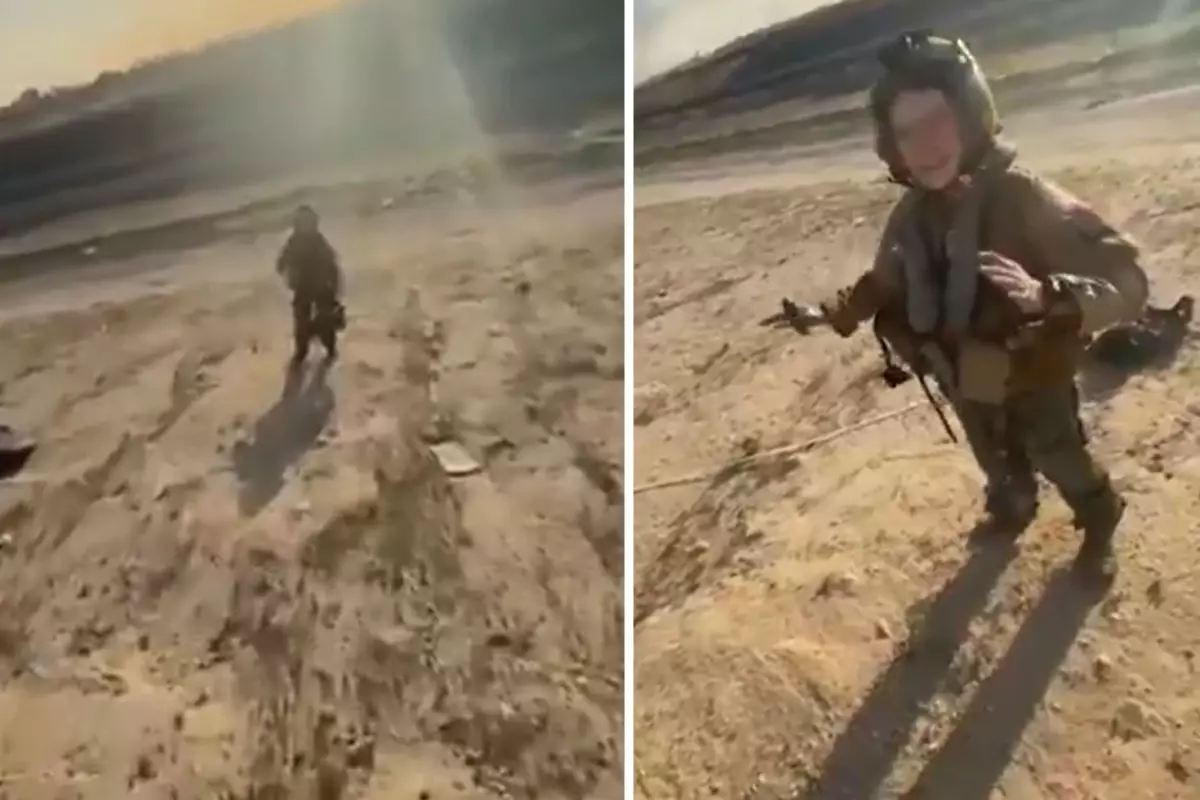 Düşen savaş uçağından kurtulan ABD askerinin yanına koştu, teşekkür etti
