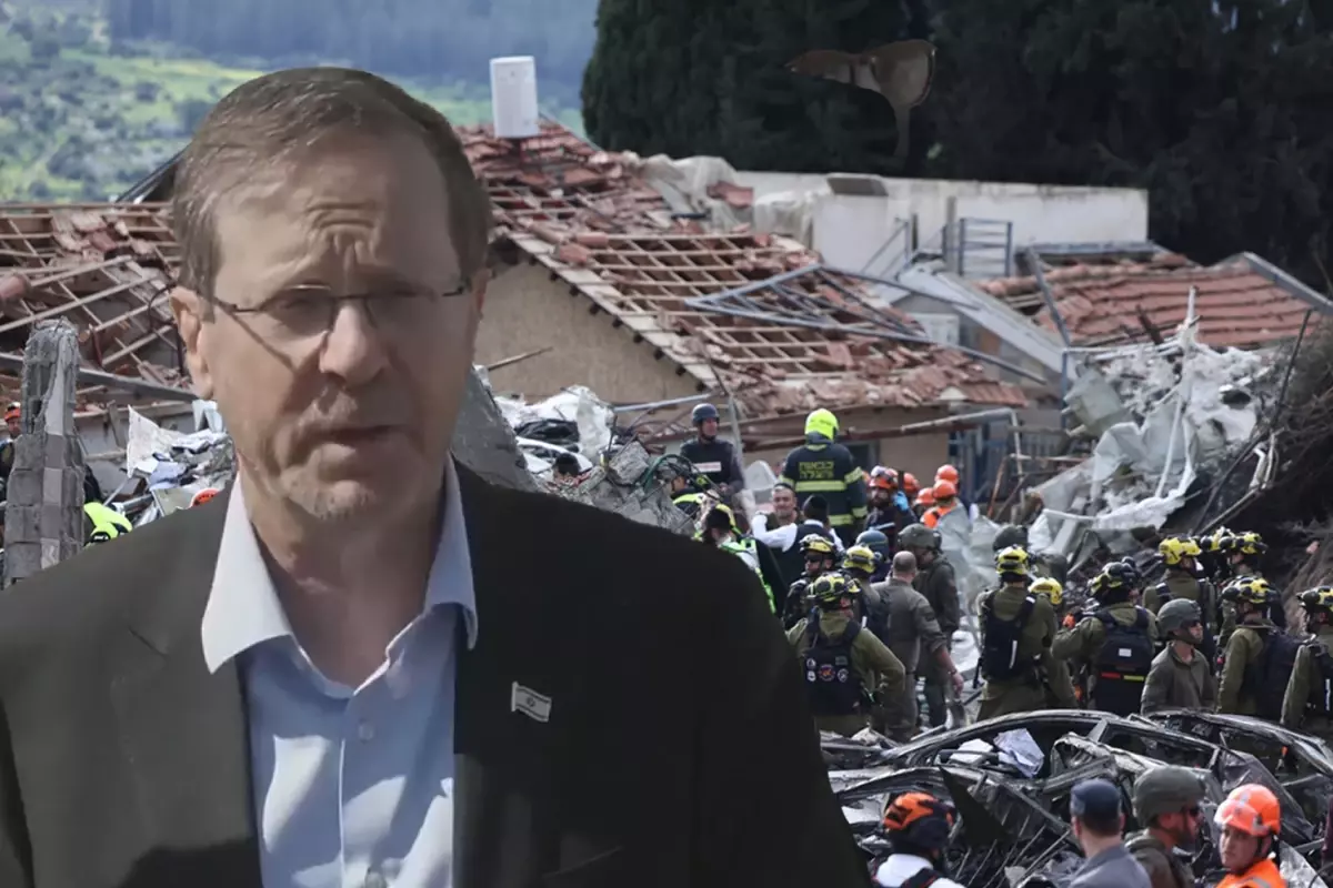 İsrail Cumhurbaşkanı Herzog 9 kişi öldüğü yerde gözyaşlarını tutamadı