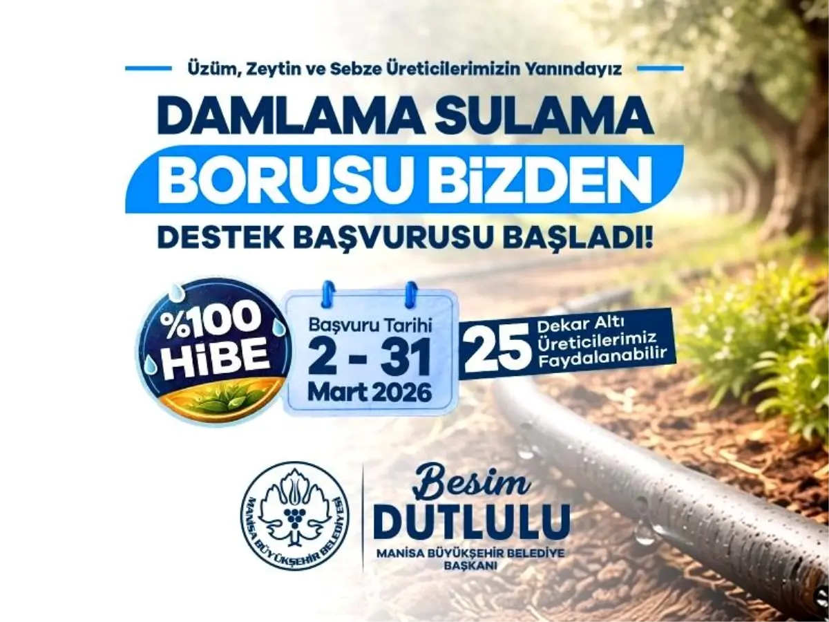Manisa\'da damlama sulama borusu yüzde 100 hibeyle dağıtılacak