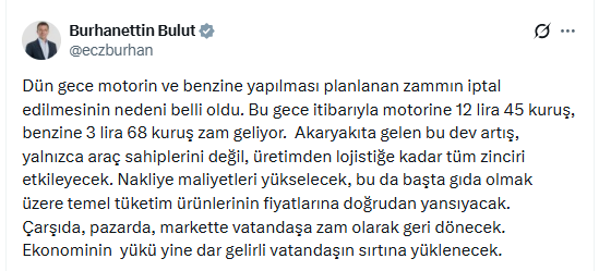 Gözler hükümette! Akaryakıta iptal edilen zammın 2 katı artış yolda Gözler hükümette! Akaryakıta iptal edilen zammın 2 katı artış yolda
