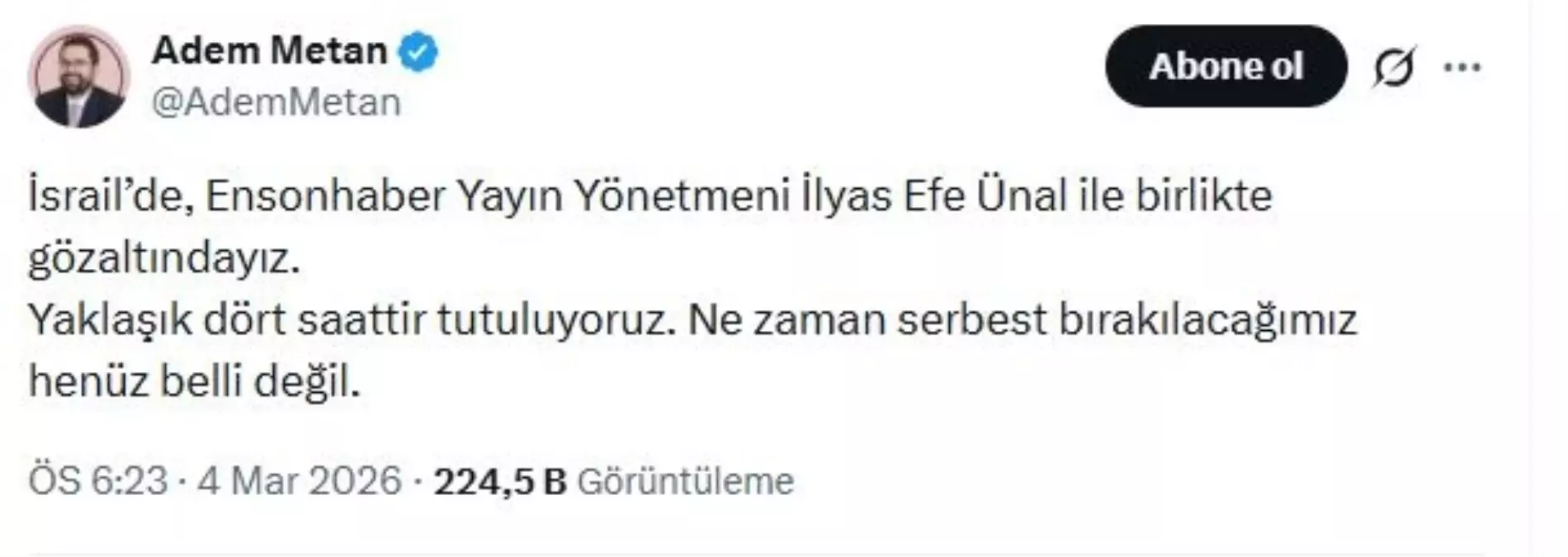 İsrail\'de Gazeteciler Gözaltında